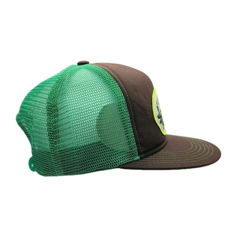 New Tejas Tonic Hat Cap Snap Back Brown Green Mesh Trucker Patch Embroidered 420
